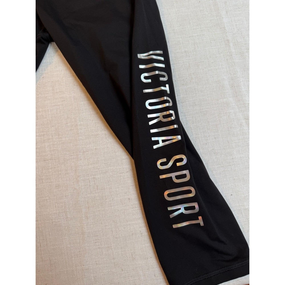 Victoria Sport Black Athletic Capris Leggings Cropped Workout Pants Women's Sz L - Picture 4 of 6